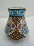 Vase en Emaux Bordeaux Vieillard après restauration