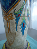 Vase en emaux de Sarreguemines avant restauration